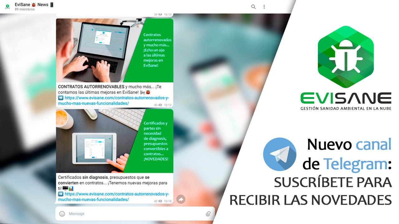 Invitación al canal de Telegram de EviSane